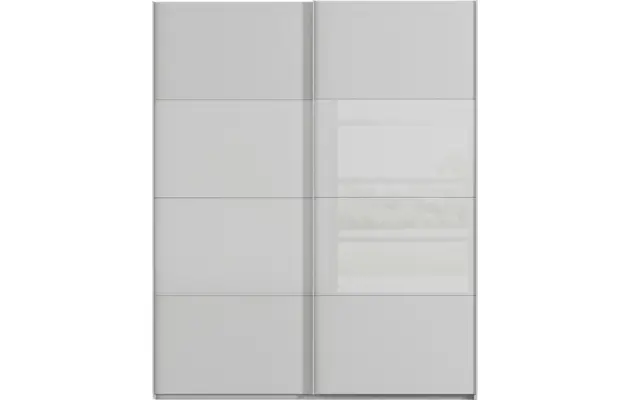 Goossens kledingkast finca combi glans mat glas grijs hoogwaardig meubelplaat - 8244393-{merk}-finca-combi-sts-grijs-schuifdeuren-01